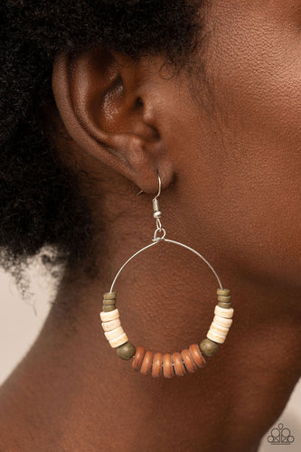 Paparazzi Jewelry Earrings Earthy Esteem - Brown