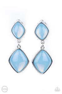 Paparazzi Jewelry Earrings Double Dipping Diamonds - Blue