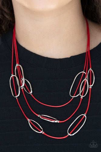 Paparazzi Jewelry Necklace Check Your CORD-inates - Red