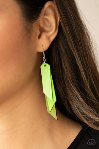 Paparazzi Jewelry Earrings Suede Shade - Green