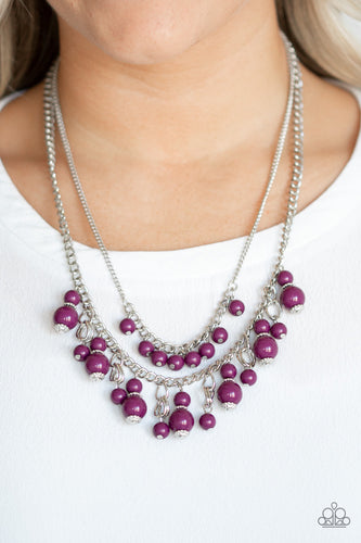 Paparazzi Jewelry Necklace Beautifully Beaded - Purple
