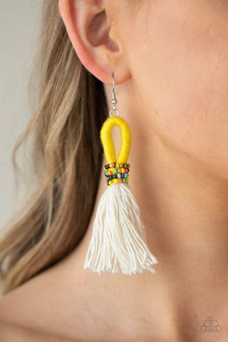 Paparazzi Jewelry Earrings The Dustup - Yellow
