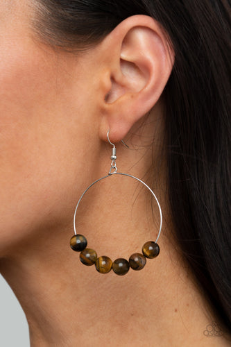 Paparazzi Jewelry Earrings Let It Slide - Brown