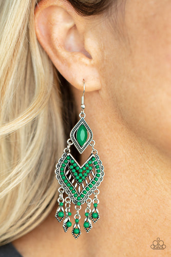 Paparazzi Jewelry Earrings Dearly Debonair - Green
