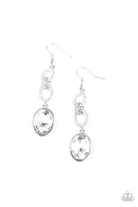 Paparazzi Jewelry Earrings Extra Ice Queen - White