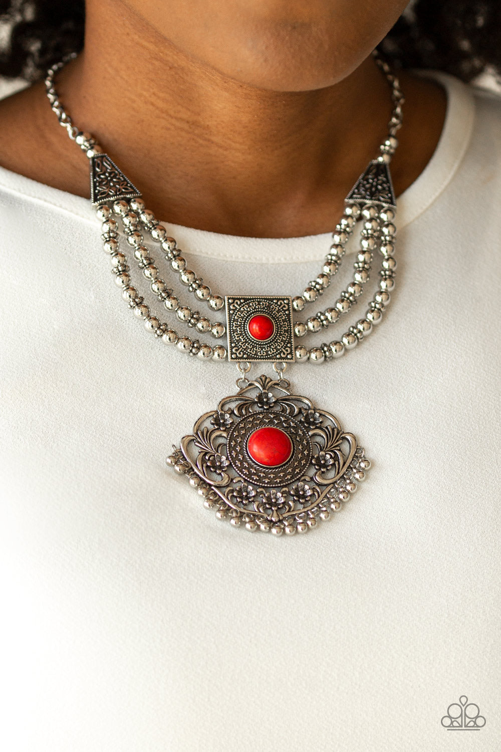Paparazzi Jewelry Necklace Santa Fe Solstice - Red