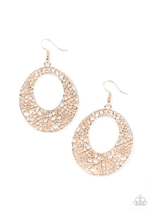 Paparazzi Jewelry Earrings Serenely Shattered - Rose Gold