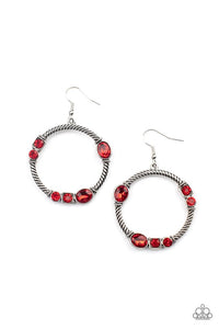 Paparazzi Jewelry Earrings Glamorous Garland - Red