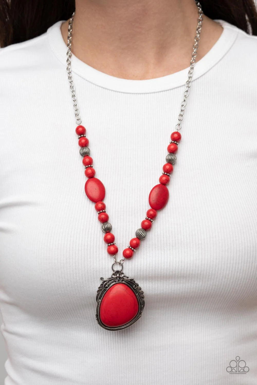 Paparazzi Jewelry Necklace Southwest Paradise - Red