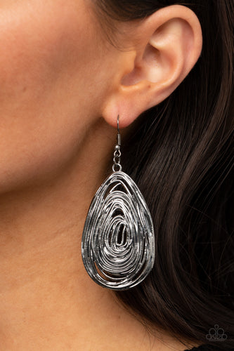 Paparazzi Jewelry Earrings Rural Ripples - Black