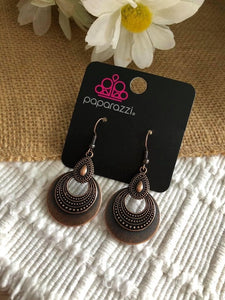 Paparazzi Exclusive Earrings Mojave Mesquite - Copper