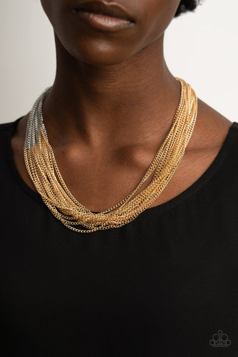 Paparazzi Jewelry Necklace Metallic Merger - Gold