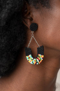 Paparazzi Jewelry Earrings Make it RAINBOW - Black