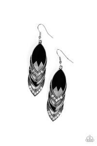 Paparazzi Jewelry Earrings High-End Highness - Black