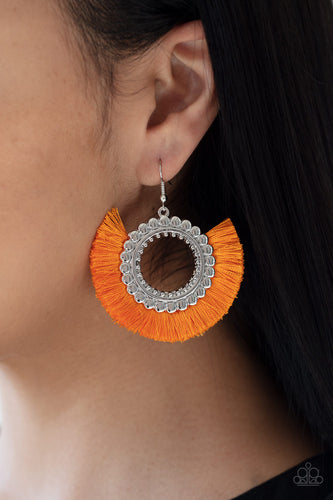 Paparazzi Jewelry Earrings Fringe Fanatic - Orange