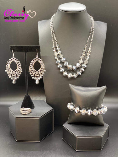 Featured Set Silver Crystal 4 Piece