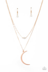 Paparazzi Jewelry Necklace Modern Moonbeam - Rose Gold