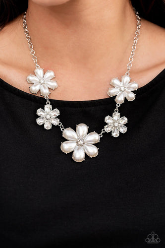 Paparazzi Jewelry Life Of The Party Fiercely Flowering - White 1221