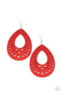 Paparazzi Jewelry Earrings Belize Beauty - Red