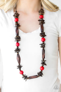 Paparazzi Jewelry Wooden Cozumel Coast - Red