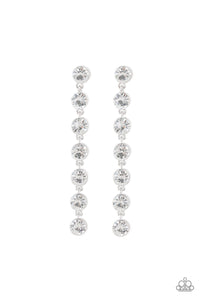 Paparazzi Jewelry Earrings Dazzling Debonair - White