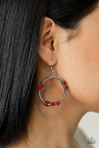 Paparazzi Jewelry Earrings Glamorous Garland - Red