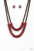 Load image into Gallery viewer, Paparazzi Jewelry Wooden Dominican Disco - Red