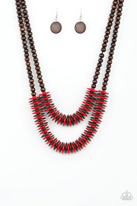 Paparazzi Jewelry Wooden Dominican Disco - Red