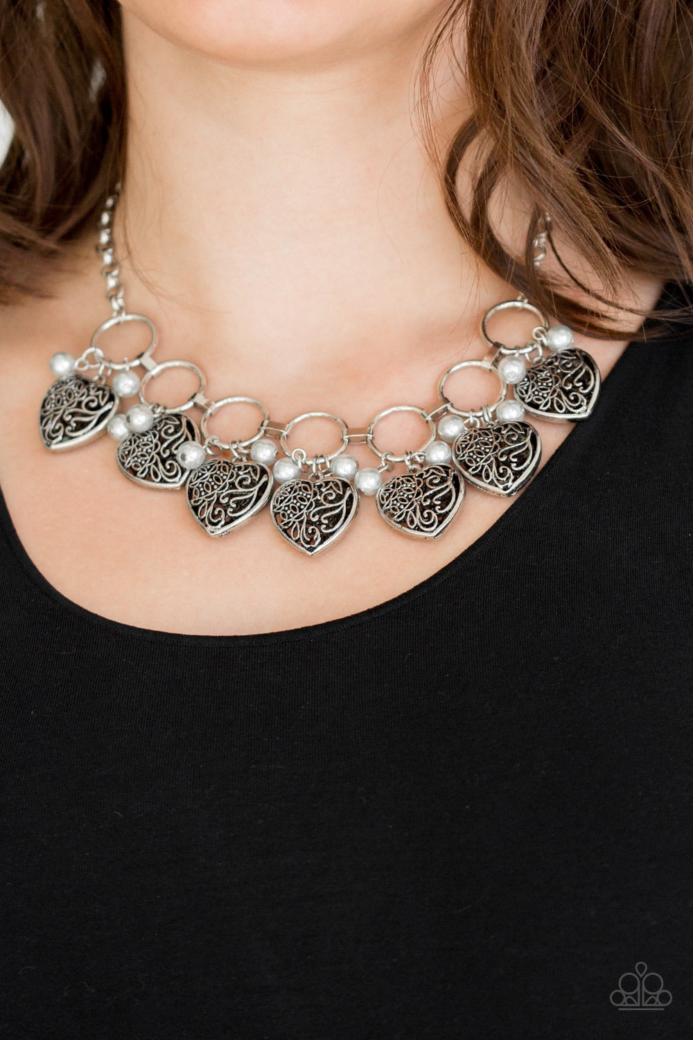 Paparazzi Jewelry Necklace Very Valentine - Silver