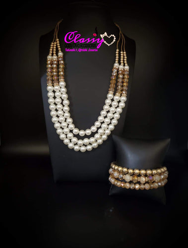 Paparazzi Jewelry Featured Set Gold Pearl