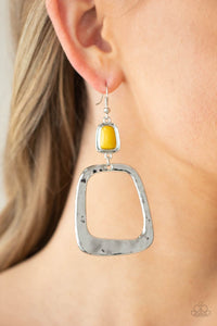 Paparazzi Jewelry Earrings Material Girl Mod - Yellow