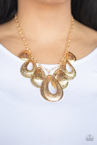 Paparazzi Jewelry Necklace Teardrop Tempest - Gold