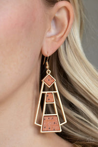 Paparazzi Jewelry Earrings Retro Minimalist - Brown