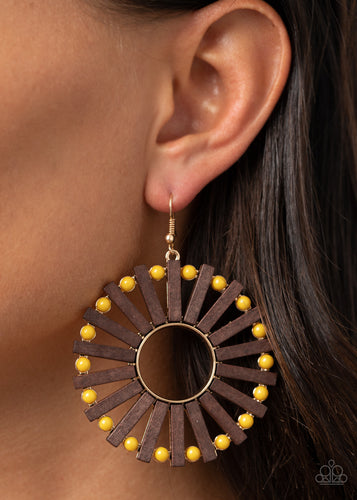 Paparazzi Jewelry Wooden Solar Flare - Yellow