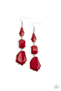 Paparazzi Jewelry Earrings Geo Getaway - Red