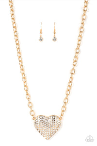 Paparazzi Jewelry Necklace Heartbreakingly Blingy Gold