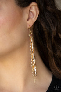 Paparazzi Jewelry Earrings Center Stage Status - Gold