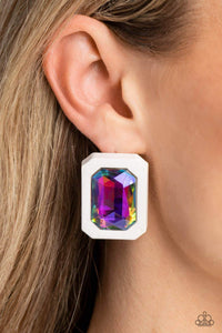 Paparazzi Jewelry Earrings Edgy Emeralds - Multi
