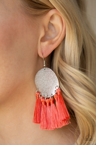 Paparazzi Jewelry Earrings Tassel Tribute - Orange