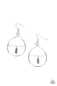 Paparazzi Exclusive Earrings Free Bird Freedom - White