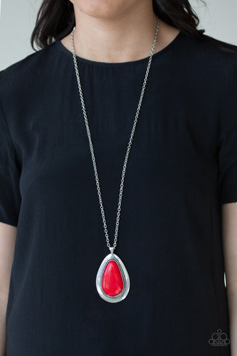 Paparazzi Jewelry Necklace BADLAND To The Bone - Red