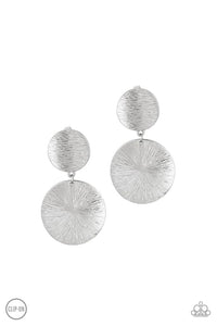 Paparazzi Exclusive Earrings BRIGHT On Cue - Silver