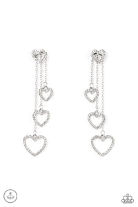 Paparazzi Jewelry Earrings Falling In Love - White