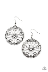 Paparazzi Jewelry Earrings Floral Fortunes - Silver
