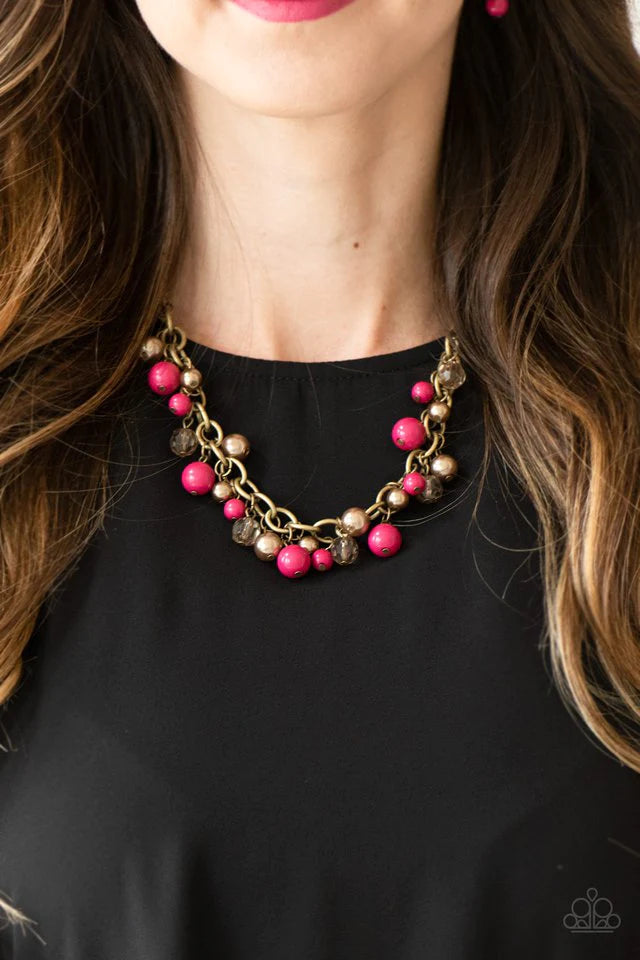 Paparazzi Jewelry Necklace The GRIT Crowd - Pink