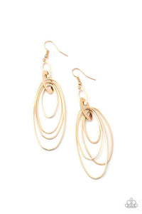 Paparazzi Jewelry Earrings OVAL The Moon - Gold