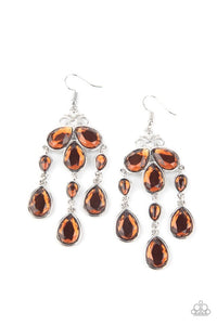 Paparazzi Jewelry Earrings Clear The HEIR - Brown