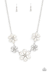 Paparazzi Jewelry Life Of The Party Fiercely Flowering - White 1221