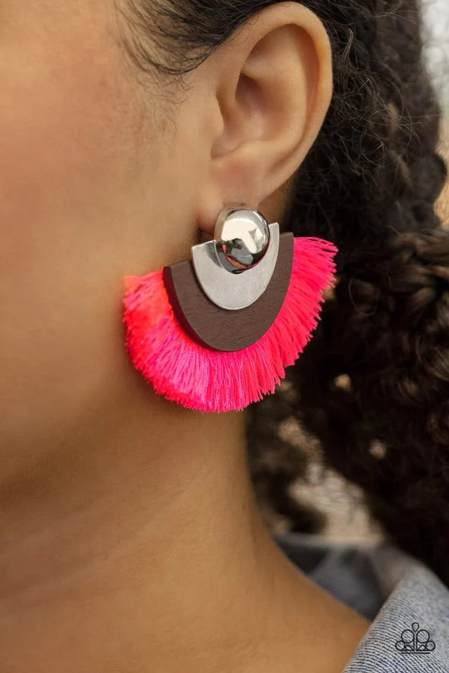 Paparazzi Jewelry Earrings Fan The FLAMBOYANCE - Pink