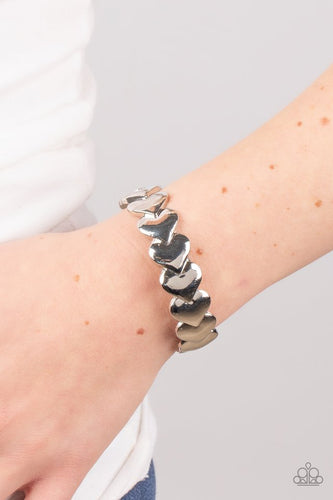 Paparazzi Jewelry Bracelet Hearts Galore - Silver